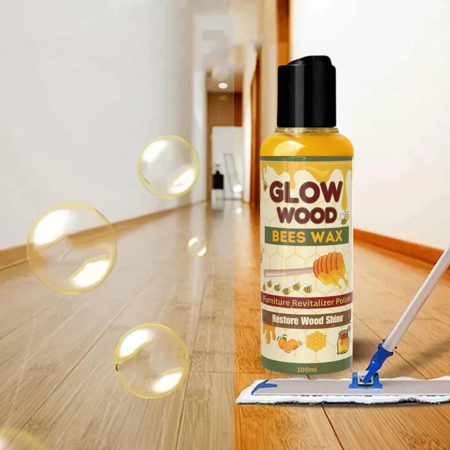 GLOW WOOD Bee Wax Wood Furniture Polish [ Pack of 3 ]