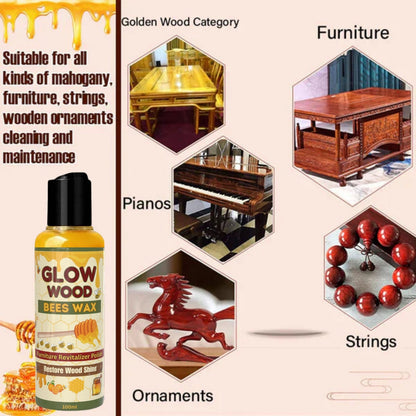 GLOW WOOD Bee Wax Wood Furniture Polish [ Pack of 3 ]